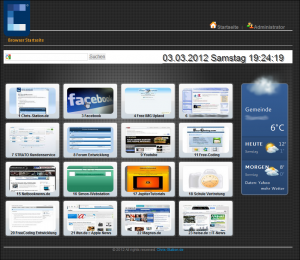 Überblick über meine selbst programmierte Browserstartseite
